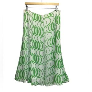 Vintage 90’s Josephine Women’s A-Line Lightweight Green/White Skirt Size 12P